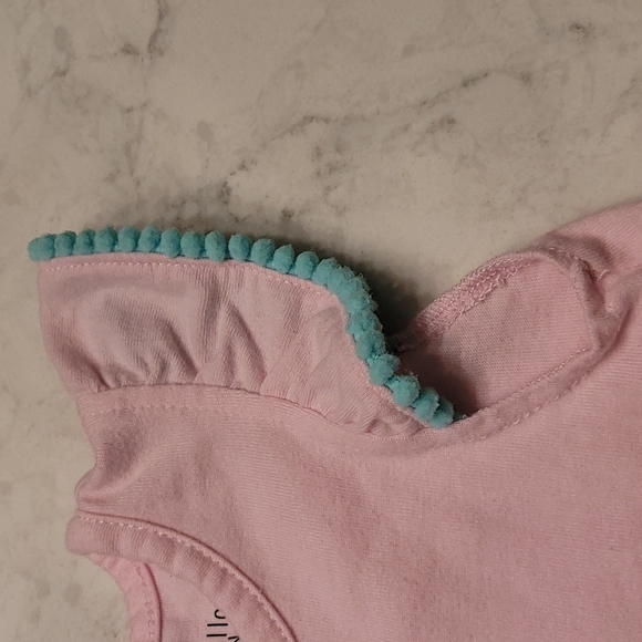 WILLOW AND WYATT MERMAID TEE. S8ZE 3T. PINK, MINT GREEN GOLD - Picture 4 of 6